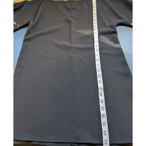 Skies Are Blue Mini Dress Black Animal Print Short Tie Sleeve Oversized Small - Picture 6 of 11